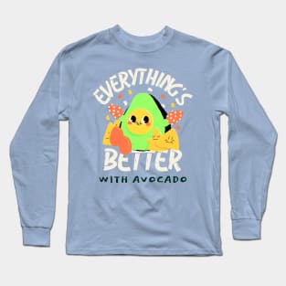 Happy Avocado Tortilla Chips Cool Avocado Long Sleeve T-Shirt